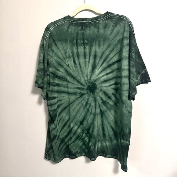 Tie Dye Beer Crewneck T Shirt Green White Womens 2X - Picture 2 of 4